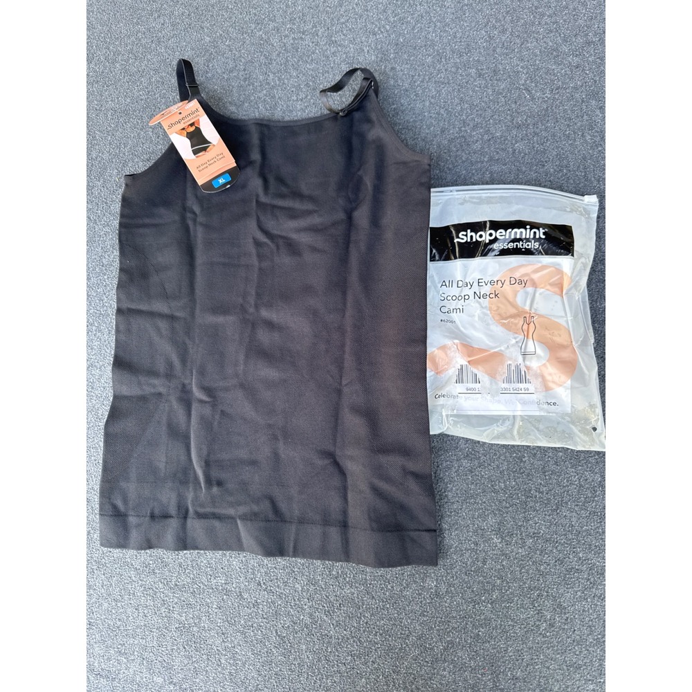 Shapermint Essentials All Day Every Day Scoop Neck Cami Black XL 62001 Shapewear